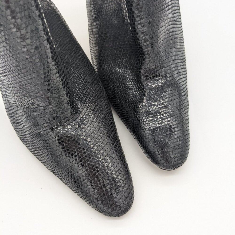 Timothy Hitsman Women's Black Pointed Toe Sling Back Metal Heels Size 8.5 - Picture 10 of 10